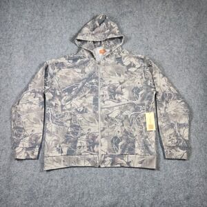 Negitive Space Hoodie Mens Large Waffle Knit Full Zip Camouflage Camo